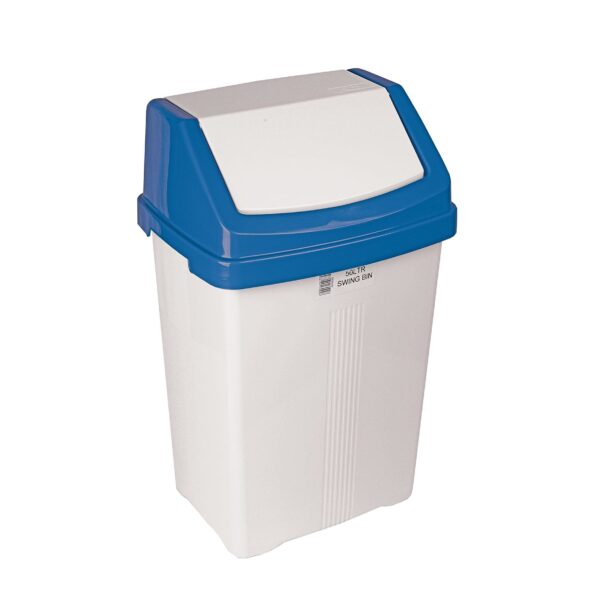 50L White Swing Bin & Colour Lid - Box of 6 - Commercial Cleaning Machines Ltd