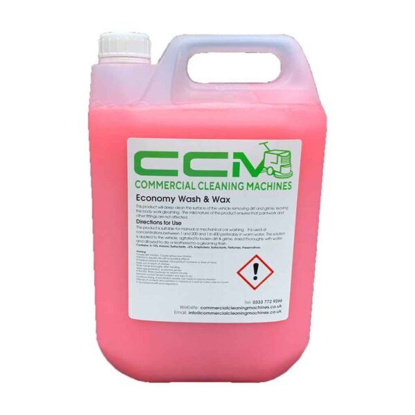 CCM Economy Wash and Wax - 5 Litres - Cleans and Waxes In One Solution - Commercial Cleaning Machines Ltd