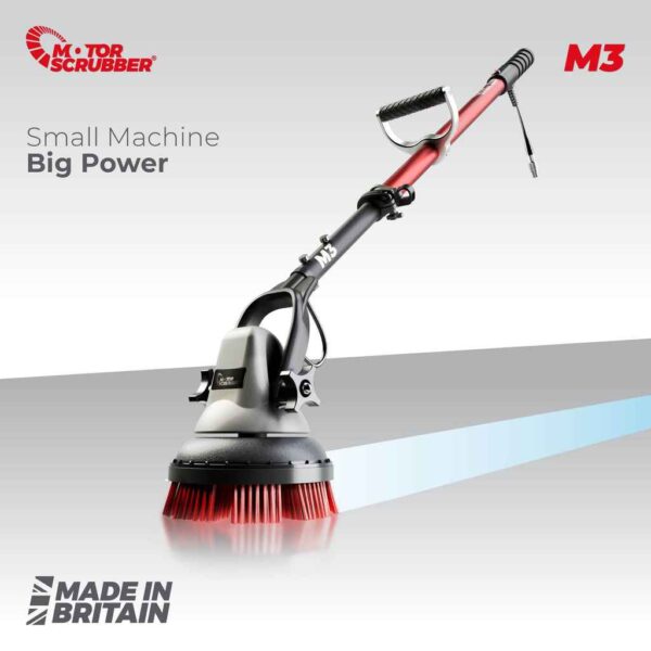 MotorScrubber M3L - Portable, Powerful, Commercial Scrubber For Hard To Clean Areas - 120cm - 240cm Handle - Commercial Cleaning Machines Ltd