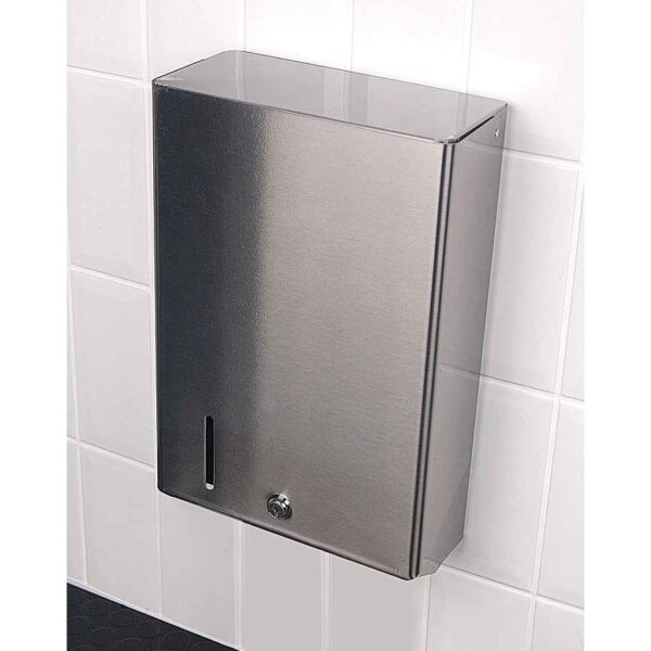 Stainless Steel C-Fold Hand Towel Dispenser - Commercial Cleaning Machines Ltd