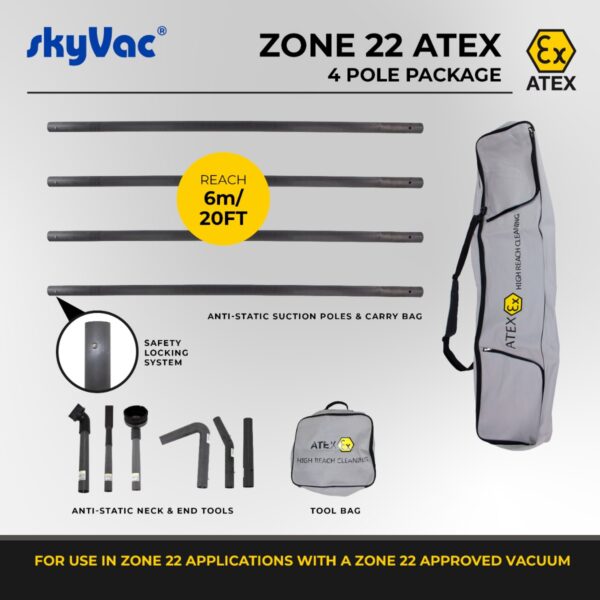 SkyVac ATEX Clipped Carbon Fibre Pole Package